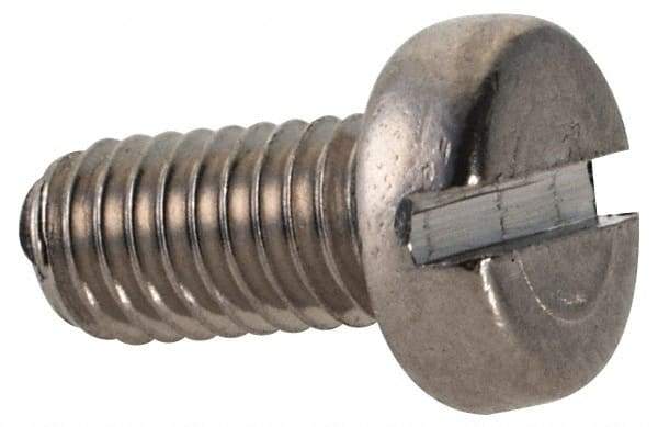 Value Collection - M3x0.50 Metric Coarse, 6mm Length Under Head Slotted Drive Machine Screw - Fillister Head, Grade 18-8 & A2 Stainless Steel, Uncoated, Without Washer - Exact Tool & Supply