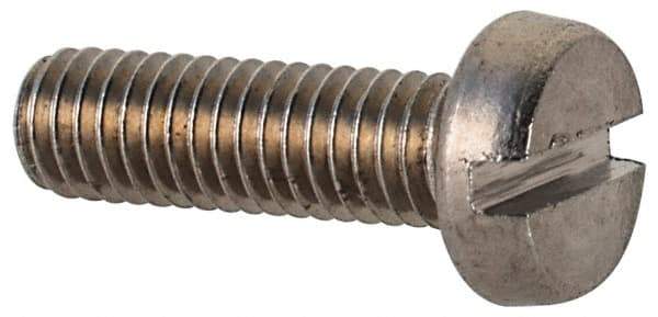 Value Collection - M3x0.50 Metric Coarse, 10mm Length Under Head Slotted Drive Machine Screw - Fillister Head, Grade 18-8 & A2 Stainless Steel, Uncoated, Without Washer - Exact Tool & Supply