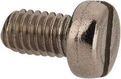 Value Collection - M3.5x0.60 Metric Coarse, 6mm Length Under Head Slotted Drive Machine Screw - Fillister Head, Grade 18-8 & A2 Stainless Steel, Uncoated, Without Washer - Exact Tool & Supply