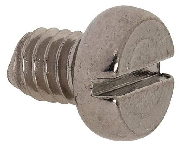 Value Collection - M4x0.70 Metric Coarse, 5mm Length Under Head Slotted Drive Machine Screw - Fillister Head, Grade 18-8 & A2 Stainless Steel, Uncoated, Without Washer - Exact Tool & Supply