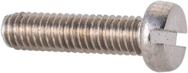 Value Collection - M4x0.70 Metric Coarse, 16mm Length Under Head Slotted Drive Machine Screw - Fillister Head, Grade 18-8 & A2 Stainless Steel, Uncoated, Without Washer - Exact Tool & Supply