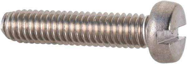 Value Collection - M4x0.70 Metric Coarse, 18mm Length Under Head Slotted Drive Machine Screw - Fillister Head, Grade 18-8 & A2 Stainless Steel, Uncoated, Without Washer - Exact Tool & Supply