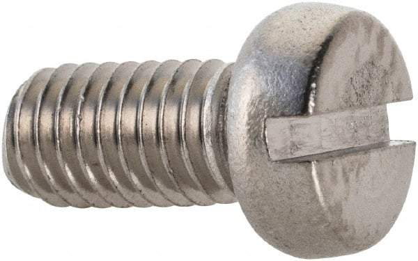 Value Collection - M5x0.80 Metric Coarse, 10mm Length Under Head Slotted Drive Machine Screw - Fillister Head, Grade 18-8 & A2 Stainless Steel, Uncoated, Without Washer - Exact Tool & Supply