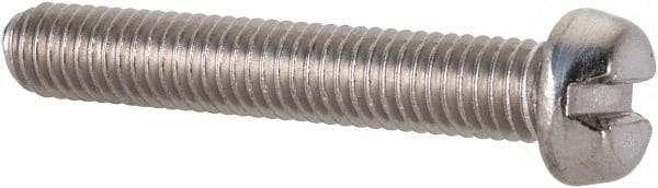 Value Collection - M5x0.80 Metric Coarse, 30mm Length Under Head Slotted Drive Machine Screw - Fillister Head, Grade 18-8 & A2 Stainless Steel, Uncoated, Without Washer - Exact Tool & Supply