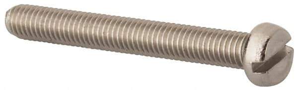 Value Collection - M5x0.80 Metric Coarse, 40mm Length Under Head Slotted Drive Machine Screw - Fillister Head, Grade 18-8 & A2 Stainless Steel, Uncoated, Without Washer - Exact Tool & Supply