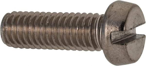 Value Collection - M6x1.00 Metric Coarse, 18mm Length Under Head Slotted Drive Machine Screw - Fillister Head, Grade 18-8 & A2 Stainless Steel, Uncoated, Without Washer - Exact Tool & Supply