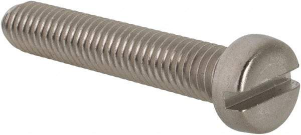 Value Collection - M6x1.00 Metric Coarse, 35mm Length Under Head Slotted Drive Machine Screw - Fillister Head, Grade 18-8 & A2 Stainless Steel, Uncoated, Without Washer - Exact Tool & Supply