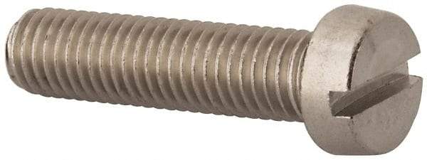 Value Collection - M10x1.50 Metric Coarse, 40mm Length Under Head Slotted Drive Machine Screw - Fillister Head, Grade 18-8 & A2 Stainless Steel, Uncoated, Without Washer - Exact Tool & Supply