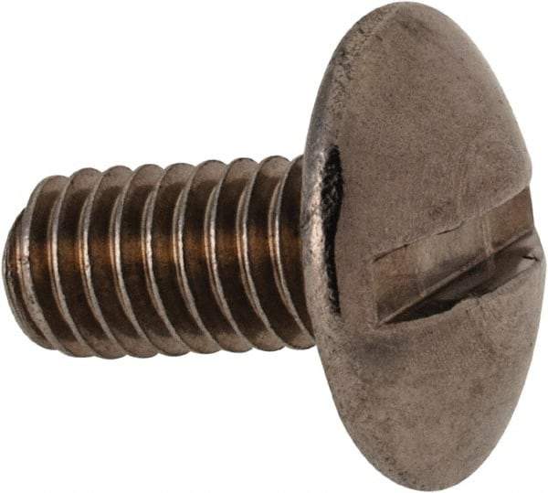 Value Collection - M4x0.70 Metric Coarse, 8mm Length Under Head Slotted Drive Machine Screw - Truss Head, Grade 18-8 & A2 Stainless Steel, Uncoated, Without Washer - Exact Tool & Supply