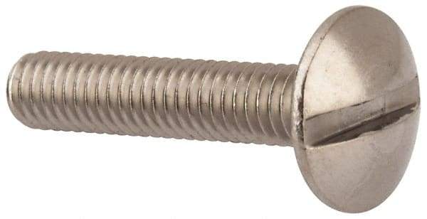 Value Collection - M4x0.70 Metric Coarse, 20mm Length Under Head Slotted Drive Machine Screw - Truss Head, Grade 18-8 & A2 Stainless Steel, Uncoated, Without Washer - Exact Tool & Supply
