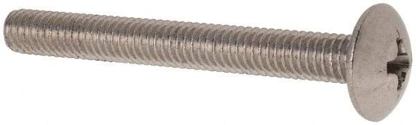 Value Collection - M4x0.70 Metric Coarse, 35mm Length Under Head Slotted Drive Machine Screw - Truss Head, Grade 18-8 & A2 Stainless Steel, Uncoated, Without Washer - Exact Tool & Supply