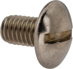 Value Collection - M5x0.80 Metric Coarse, 8mm Length Under Head Slotted Drive Machine Screw - Truss Head, Grade 18-8 & A2 Stainless Steel, Uncoated, Without Washer - Exact Tool & Supply