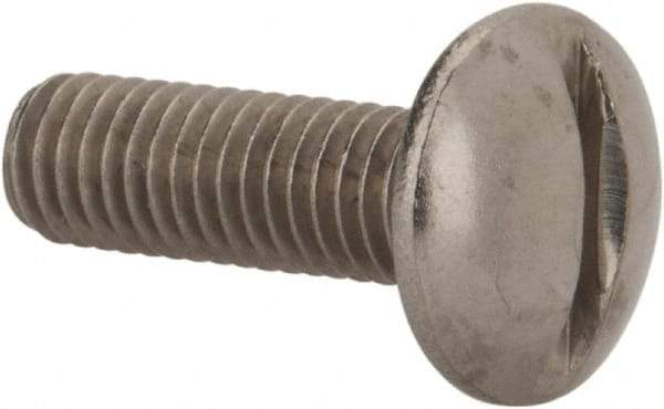 Value Collection - M5x0.80 Metric Coarse, 16mm Length Under Head Slotted Drive Machine Screw - Truss Head, Grade 18-8 & A2 Stainless Steel, Uncoated, Without Washer - Exact Tool & Supply