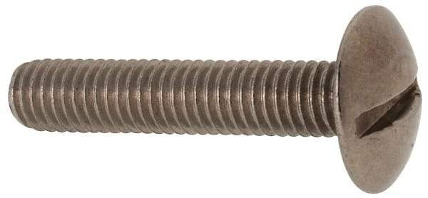Value Collection - M5x0.80 Metric Coarse, 25mm Length Under Head Slotted Drive Machine Screw - Truss Head, Grade 18-8 & A2 Stainless Steel, Uncoated, Without Washer - Exact Tool & Supply
