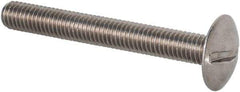 Value Collection - M5x0.80 Metric Coarse, 40mm Length Under Head Slotted Drive Machine Screw - Truss Head, Grade 18-8 & A2 Stainless Steel, Uncoated, Without Washer - Exact Tool & Supply