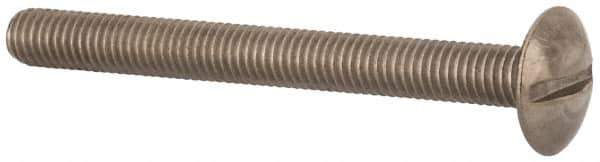 Value Collection - M5x0.80 Metric Coarse, 50mm Length Under Head Slotted Drive Machine Screw - Truss Head, Grade 18-8 & A2 Stainless Steel, Uncoated, Without Washer - Exact Tool & Supply
