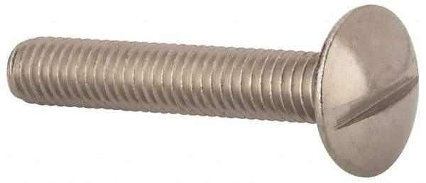 Value Collection - M6x1.00 Metric Coarse, 35mm Length Under Head Slotted Drive Machine Screw - Truss Head, Grade 18-8 & A2 Stainless Steel, Uncoated, Without Washer - Exact Tool & Supply
