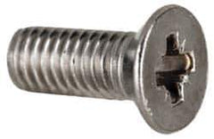 Value Collection - M3x0.50 Metric Coarse, 8mm OAL Pozidriv Drive Machine Screw - Flat Head, Grade 18-8 & A2 Stainless Steel, Uncoated, Without Washer - Exact Tool & Supply