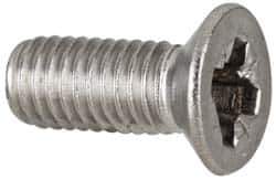 Value Collection - M8x1.25 Metric Coarse, 20mm OAL Pozidriv Drive Machine Screw - Flat Head, Grade 18-8 & A2 Stainless Steel, Uncoated, Without Washer - Exact Tool & Supply