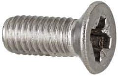 Value Collection - M8x1.25 Metric Coarse, 20mm OAL Pozidriv Drive Machine Screw - Flat Head, Grade 18-8 & A2 Stainless Steel, Uncoated, Without Washer - Exact Tool & Supply