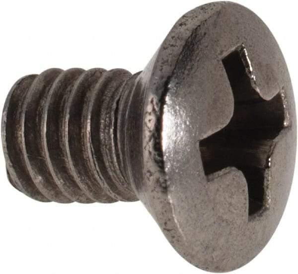 Value Collection - M4x0.70 Metric Coarse, 6mm OAL Phillips Drive Machine Screw - Oval Head, Grade 18-8 & A2 Stainless Steel, Uncoated, Without Washer - Exact Tool & Supply