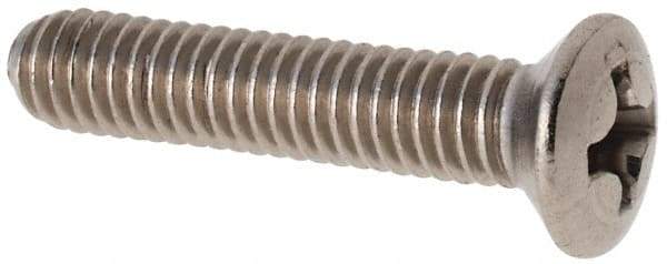Value Collection - M4x0.70 Metric Coarse, 20mm OAL Phillips Drive Machine Screw - Oval Head, Grade 18-8 & A2 Stainless Steel, Uncoated, Without Washer - Exact Tool & Supply