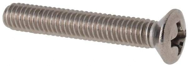 Value Collection - M4x0.70 Metric Coarse, 25mm OAL Phillips Drive Machine Screw - Oval Head, Grade 18-8 & A2 Stainless Steel, Uncoated, Without Washer - Exact Tool & Supply