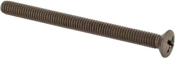 Value Collection - M4x0.70 Metric Coarse, 50mm OAL Phillips Drive Machine Screw - Oval Head, Grade 18-8 & A2 Stainless Steel, Uncoated, Without Washer - Exact Tool & Supply