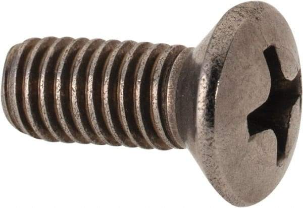 Value Collection - M5x0.80 Metric Coarse, 12mm OAL Phillips Drive Machine Screw - Oval Head, Grade 18-8 & A2 Stainless Steel, Uncoated, Without Washer - Exact Tool & Supply