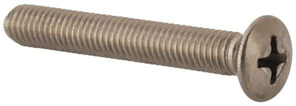 Value Collection - M5x0.80 Metric Coarse, 35mm OAL Phillips Drive Machine Screw - Oval Head, Grade 18-8 & A2 Stainless Steel, Uncoated, Without Washer - Exact Tool & Supply