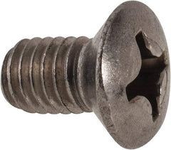 Value Collection - M6x1.00 Metric Coarse, 10mm OAL Phillips Drive Machine Screw - Oval Head, Grade 18-8 & A2 Stainless Steel, Uncoated, Without Washer - Exact Tool & Supply