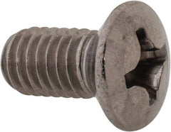 Value Collection - M6x1.00 Metric Coarse, 12mm OAL Phillips Drive Machine Screw - Oval Head, Grade 18-8 & A2 Stainless Steel, Uncoated, Without Washer - Exact Tool & Supply
