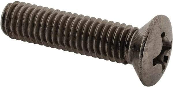 Value Collection - M6x1.00 Metric Coarse, 25mm OAL Phillips Drive Machine Screw - Oval Head, Grade 18-8 & A2 Stainless Steel, Uncoated, Without Washer - Exact Tool & Supply