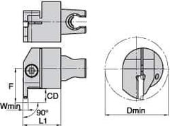Kennametal - A4..03.. Insert, 30mm Head Length, 3mm Min Groove Width, Modular Grooving Cutting Unit Head - Right Hand Cut, System Size KM3225, Series A4 - Exact Tool & Supply