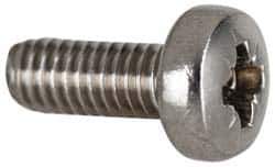 Value Collection - M5x0.80 Metric Coarse, 6mm Length Under Head Pozidriv Drive Machine Screw - Pan Head, Grade 18-8 & A2 Stainless Steel, Uncoated, Without Washer - Exact Tool & Supply