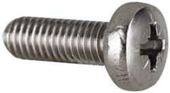 Value Collection - M6x1.00 Metric Coarse, 16mm Length Under Head Pozidriv Drive Machine Screw - Pan Head, Grade 18-8 & A2 Stainless Steel, Uncoated, Without Washer - Exact Tool & Supply