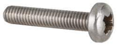 Value Collection - M6x1.00 Metric Coarse, 30mm Length Under Head Pozidriv Drive Machine Screw - Pan Head, Grade 18-8 & A2 Stainless Steel, Uncoated, Without Washer - Exact Tool & Supply