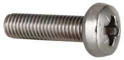 Value Collection - M8x1.25 Metric Coarse, 30mm Length Under Head Pozidriv Drive Machine Screw - Pan Head, Grade 18-8 & A2 Stainless Steel, Uncoated, Without Washer - Exact Tool & Supply