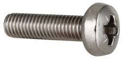 Value Collection - M8x1.25 Metric Coarse, 30mm Length Under Head Pozidriv Drive Machine Screw - Pan Head, Grade 18-8 & A2 Stainless Steel, Uncoated, Without Washer - Exact Tool & Supply