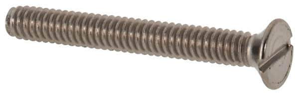 Value Collection - M2x0.40 Metric Coarse, 16mm OAL Slotted Drive Machine Screw - Flat Head, Grade 316 & A4 Stainless Steel, Uncoated, Without Washer - Exact Tool & Supply