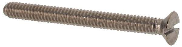 Value Collection - M2x0.40 Metric Coarse, 20mm OAL Slotted Drive Machine Screw - Flat Head, Grade 316 & A4 Stainless Steel, Uncoated, Without Washer - Exact Tool & Supply