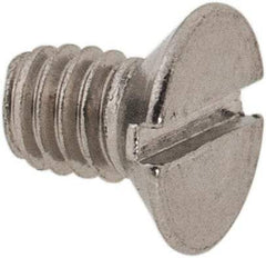 Value Collection - M2.5x0.45 Metric Coarse, 4mm OAL Slotted Drive Machine Screw - Flat Head, Grade 316 & A4 Stainless Steel, Uncoated, Without Washer - Exact Tool & Supply