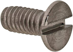 Value Collection - M2.5x0.45 Metric Coarse, 6mm OAL Slotted Drive Machine Screw - Flat Head, Grade 316 & A4 Stainless Steel, Uncoated, Without Washer - Exact Tool & Supply