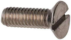 Value Collection - M2.5x0.45 Metric Coarse, 8mm OAL Slotted Drive Machine Screw - Flat Head, Grade 316 & A4 Stainless Steel, Uncoated, Without Washer - Exact Tool & Supply