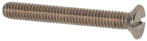 Value Collection - M2.5x0.45 Metric Coarse, 20mm OAL Slotted Drive Machine Screw - Flat Head, Grade 316 & A4 Stainless Steel, Uncoated, Without Washer - Exact Tool & Supply