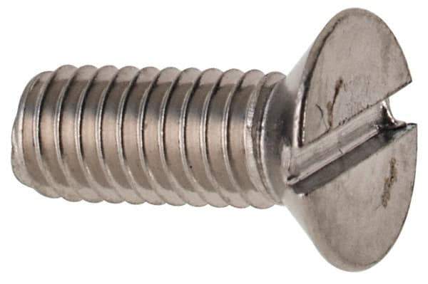 Value Collection - M3x0.50 Metric Coarse, 8mm OAL Slotted Drive Machine Screw - Flat Head, Grade 316 & A4 Stainless Steel, Uncoated, Without Washer - Exact Tool & Supply