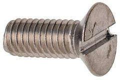 Value Collection - M3x0.50 Metric Coarse, 8mm OAL Slotted Drive Machine Screw - Flat Head, Grade 316 & A4 Stainless Steel, Uncoated, Without Washer - Exact Tool & Supply