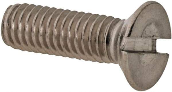 Value Collection - M3x0.50 Metric Coarse, 10mm OAL Slotted Drive Machine Screw - Flat Head, Grade 316 & A4 Stainless Steel, Uncoated, Without Washer - Exact Tool & Supply