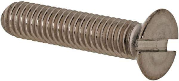 Value Collection - M3x0.50 Metric Coarse, 14mm OAL Slotted Drive Machine Screw - Flat Head, Grade 316 & A4 Stainless Steel, Uncoated, Without Washer - Exact Tool & Supply
