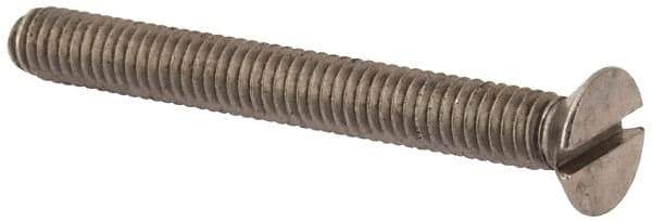 Value Collection - M4x0.70 Metric Coarse, 35mm OAL Slotted Drive Machine Screw - Flat Head, Grade 316 & A4 Stainless Steel, Uncoated, Without Washer - Exact Tool & Supply